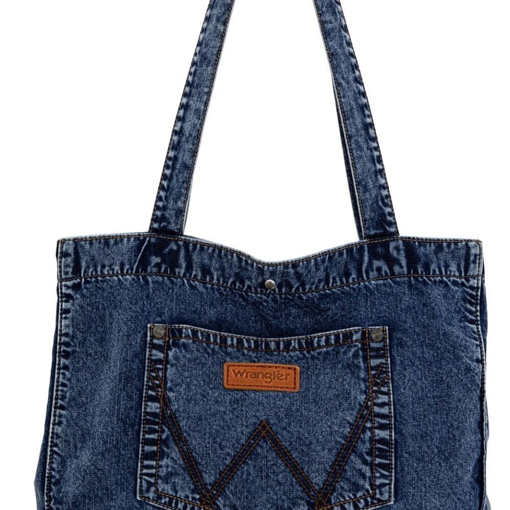 Denim Tote Bag Women Large Work Travel Everyday Casual Durable